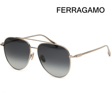 Salvatore Ferragamo SF308S 715 Gold Round Metal Sunglasses 139988702