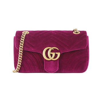 GUCCI GG Marmont Velour Matelassé Medium Schultertasche 443496 146262456