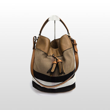 BURBERRY アシュビー ミディアム キャンバス チェック ホーボーバッグ ブラウン 3982937 146273791