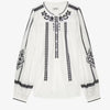 ZADIG & VOLTAIRE コットン KOZAK刺繍 オーバーサイズ ブラウス WWSH00498_WHITE 146277814 [P]