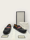 Gucci Black Silver Web Bee Tab Driving Loafer 146277948 [P]