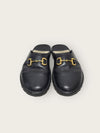GUCCI ブラック GGホースビット レザー スリッパ 146277993 [P]