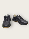 Gucci Black Glitter Multi-Color Stripe Logo Lighton Sneakers 146278040 [P]