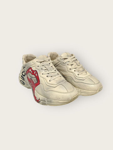 Gucci Ivory Dirty Lip Laiton Sneakers 35 146278114