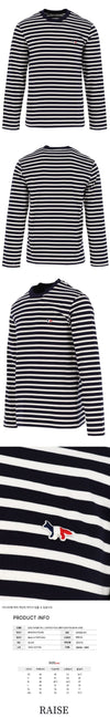 MAISON KITSUNE 23SS フォックスストライプTシャツ (SKU: FU00115KJ0044 S198) 49392016 [P]