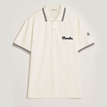 Moncler Embroidered Cotton Polo Shirt White 8A00005 89B3G 050 140621069 [P]