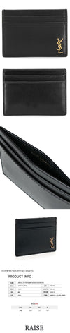 Saint Laurent Gold Logo Card Holder Black 607603 02G0W 1000 43597098 [P]