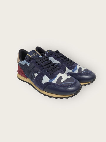 VALENTINO Denim Camouflage Rockstud Sneakers 39 146309340