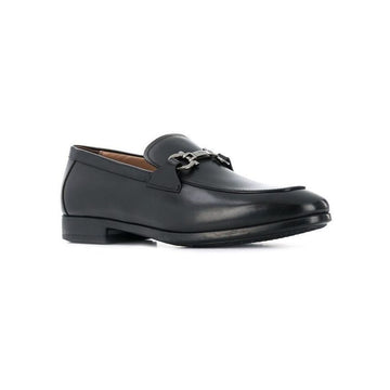 SALVATORE FERRAGAMO REE Silberfarbige Doppelte Gancini Loafer Schwarz 0735236 48938596