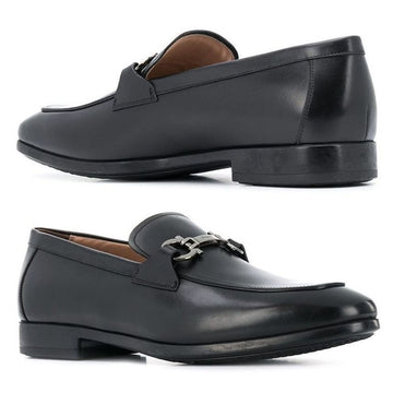 Salvatore Ferragamo 23FW REE Silver Double Gancini Loafers Black 0735236 53047230