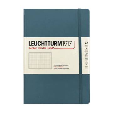 LEUCHURM Hardcover Medium A5 Stone Blue Dot Notebook 363334 146352311 [P]