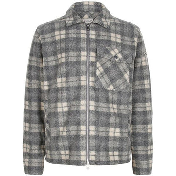 MONCLER モンクレール 25FW ホワイト グレー タータン ジップ シャツ CAMICIA 2F00019 89B55 F09 146360444