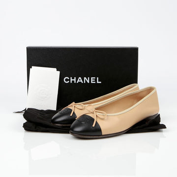 CHANEL Ballerina Flat Shoes Size 38.5 G02819 145682471