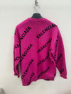 Balenciaga Unisex Multi-Logo Pink Knit XS 105 146386835 [P]