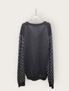 LOUIS VUITTON モノグラム ミックス グレー カシミヤ カーディガン 146390856 [P]