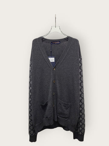 Louis Vuitton Monogram Mix Grey Cashmere Cardigan 146390856