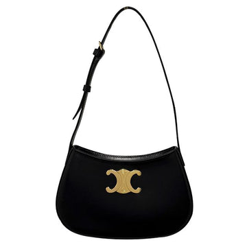 CELINE トリヨンプ カーフスキン ティリー バッグ ミディアム ブラック ゴールド (115703BF4 38NO) 146393281