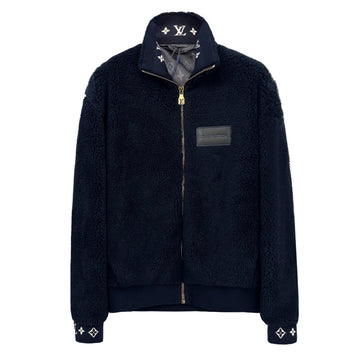Louis Vuitton Leather Patch Fleece Bomber Jacket 25FW 146452954