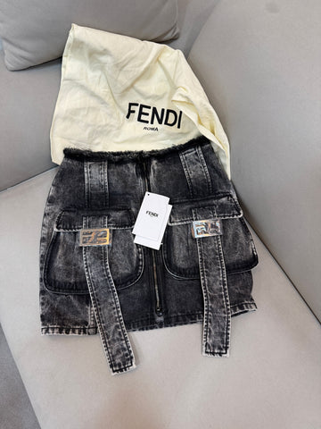 FENDI メタルカーゴポケットデニムスカート 38 146462050