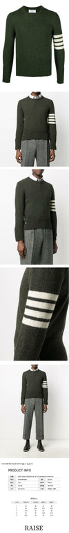 THOM BROWNE 22FW バイアス クルーネック プルオーバー ウール ニット 01085 320 48463520 [P]