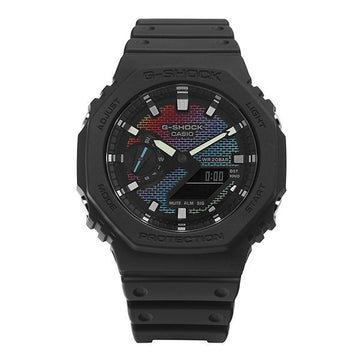 G-SHOCK GA-2100RW-1ADR (GA-2100RW-1A) Großes Digital-Analog-Hexagon Sport Militär Regenbogen Männer Uhr mit Urethanarmband 146711869