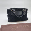 CELINE Triomphe Mokassin Wildleder Tote Bag (Schwarzes Lederbesatz) 509-57 146722751 [P]