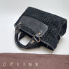 CELINE Triomphe Mokassin Wildleder Tote Bag (Schwarzes Lederbesatz) 509-57 146722751 [P]