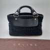 CELINE Triomphe Mokassin Wildleder Tote Bag (Schwarzes Lederbesatz) 509-57 146722751 [P]