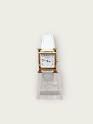 HERMES ホワイト ゴールド アプソン H アワー ウォッチ ミニ 146727071
