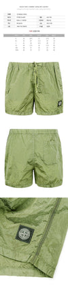 STONE ISLAND Stein 23FW Logo-Patch Schwimm-Shorts Lichtkhaki 1015B0643 V0052 58388109 [P]