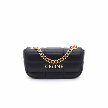 CELINE Kapskin Monochrome Matelassé Mini Ketten Schultertasche und Crossbody-Tasche 10L333EWJ 146759242