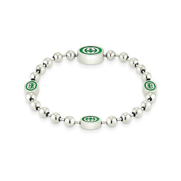 GUCCI Interlocking G Emaille Ballerkette Silberarmband 701609 J8410 8414 144594052
