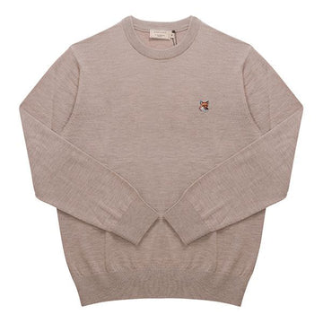 MAISON KITSUNE FM00528KT1036 H250 Herren Strickpullover mit Fuchskopf Patch 144570074