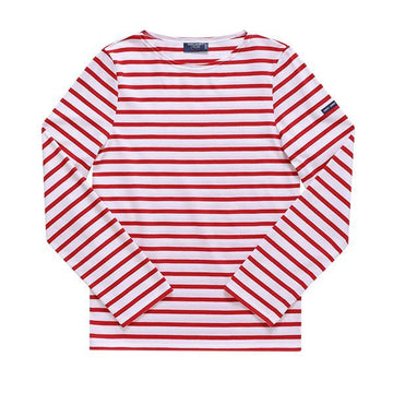 SAINT JAMES NEIGE TULIPE ミンクワイヤー モダン ストライプ ユニセックス ロングスリーブ Tシャツ 144734705
