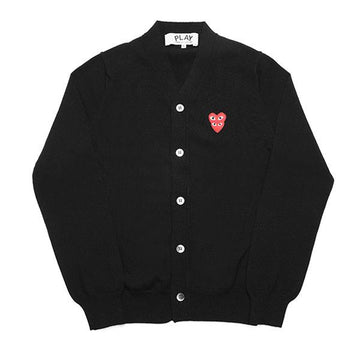Comme Des Garcons PLAY Double Red Heart Patch Men's Cardigan P1N076 1 (AX-N076-051 1) 144598638 [P]