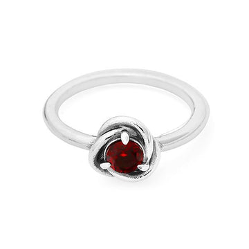 PANDORA Ewigkeit Ring mit rotem Geburtsstein für den Monat Januar aus Silber - 192993C01 144702121