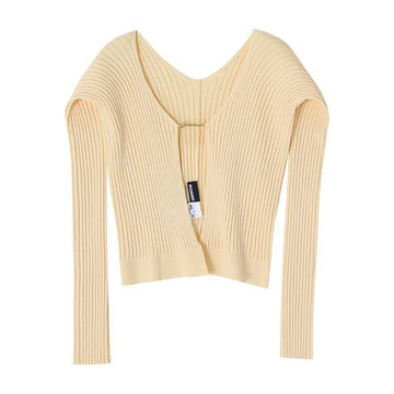JACQUEMUS La Maïeu Logo Charm Seamless Damen Cardigan 223KN500-2190 212 144729788