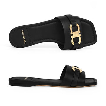 SALVATORE FERRAGAMO ガンチーニ フラット スライド サンダル 01G997 0769636 145239850