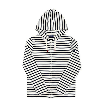 Saint James 2288 ECRU MARINE Coleville Stripe Women's Hooded Zip-Up 144734724