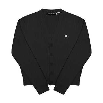 ACNE STUDIOS C60104 ブラック (900) フェイス ロゴ パッチ Vネック ユニセックス カーディガン 144730469