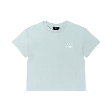 APC KLA VERT DEAU/BLANC RUE MADAME Damen Oversized Cropped T-Shirt F26389 144730277