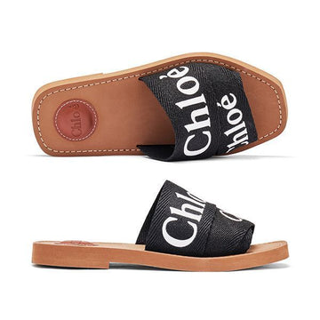 Chloe Woody Logo Flat Mule Slippers CHC22U188Z3 001 144593946