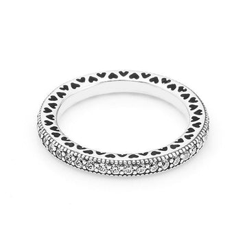 PANDORA スパークリングハートバンドリング シルバー 190963CZ 144702470 [P]
