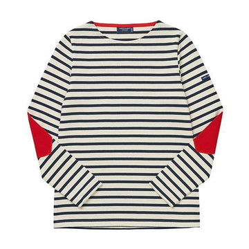 SAINT JAMES Bojani Streifen Elbow Herz Patch Damen Langarmshirt 8649 ECRU MARINE 144734717