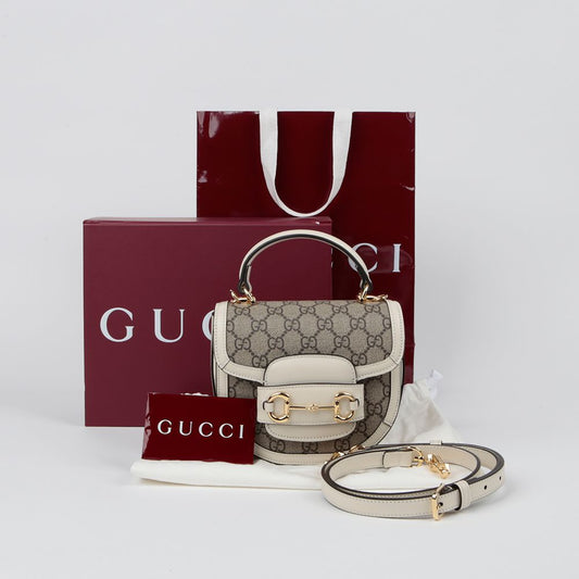GUCCI 1955 ホースビット ミニ トップハンドル トート ショルダーバッグ 781387 146355448 [P]