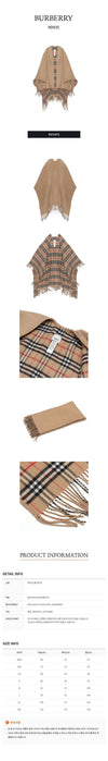 BURBERRY チェックウールリバーシブルケープ 8071673 62851656 [P]