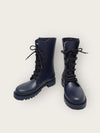 DIOR ネイビーオブリークキャンプラバーアンクルレインブーツ 35 146881512 [P]