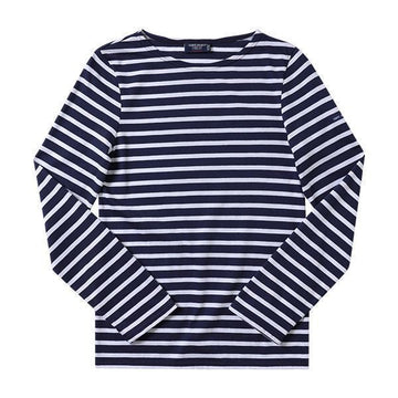 Saint James 9858 MARINE NEIGE Minky Modern Stripe Unisex Long Sleeve T-Shirt 144734698