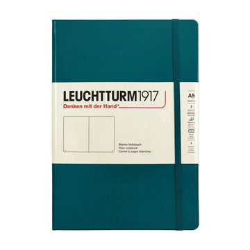 LEUCHURM ハードカバー ミディアム A5 パシフィック グリーン, 無地 ノート 359698 146352323
