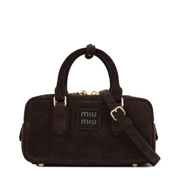 MIU MIU Arkadie Padding Suede Top Handle Bag in Dunkelbraun 5BB142 2CS4 F0003 146915739